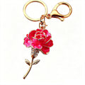 Enamel Rose Keychains in Five Plain and Five Fortune Cord Options view 5