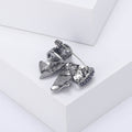 Crystal Bow Brooch with Center Stone in Three Metal Finishes view 3