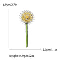 Dandelion Stem Brooch with Polished Metal and Decorative Accents view 6