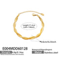 Twisted Herringbone Snake Chain Gold Bracelet 17cm view 6