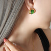 Gold Green Studs