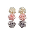 Resin Rose Flower Stud Earring Sets Two Multicolor Cards view 5