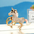 Mixed Jeweled Rainbow Unicorn and Running Pegasus Keychains in Four Options view 3