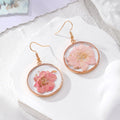 Round Gold Rim Resin Dried Flower Drop Earrings 7 Styles view 6