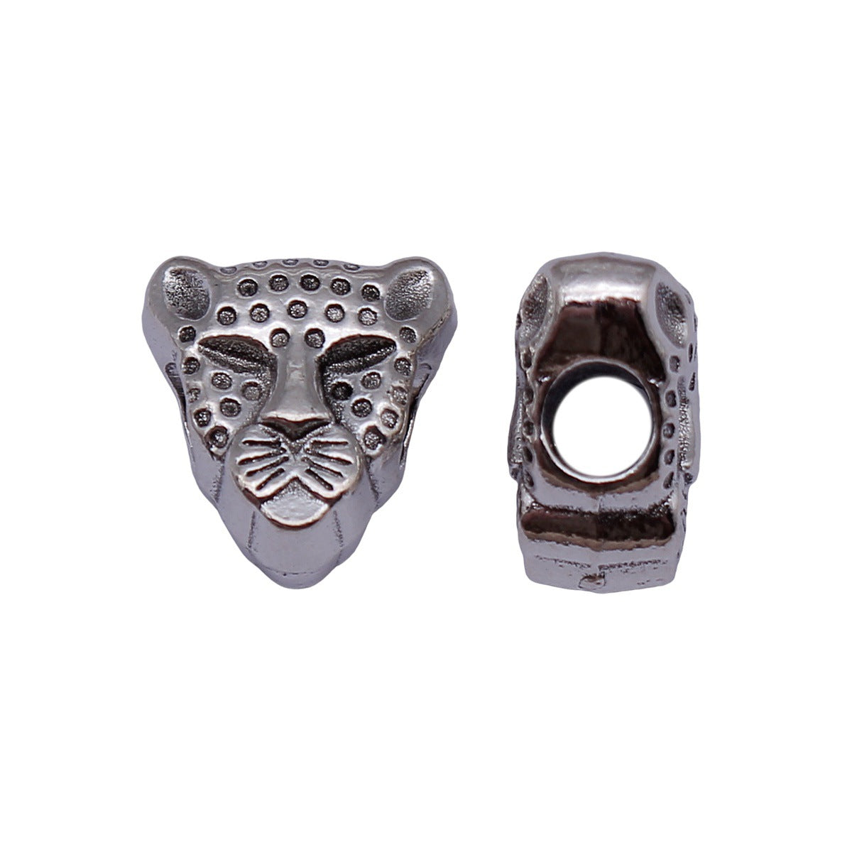 14x14x8.3mm 4.2g Multicolor Zinc Alloy Leopard Head Large Hole Beads for Bracelet Jewelry Making