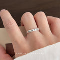 Silver Open Adjustable Band Ring Chinese Calligraphy Text view 2