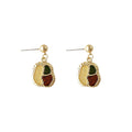Matte Gold Abstract Enamel Art Panel Drop Earrings Pair view 5