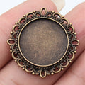 Ornate Round Cabochon Settings in Two Antique Finishes view 3