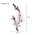 Gold Tone Silver Tone Plum Blossom Crystal Metal Brooch Pin view 2