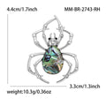 Silver Tone Spider Brooch With Iridescent Shell Abdomen view 5