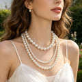 Pearl Look Bead Necklaces In Three Sizes With Heart Or Oval Clasps view 2