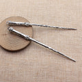 Textured Hair Stick In Antique Silver For Jewelry Making view 2