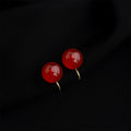 Gold Mosquito Coil Clip Earrings Assorted Wine Red Charms view 8