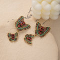 Multicolor Clear Stone Double Butterfly Dangle Earrings view 3