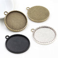 Rope Edge Round Pendant Bezel Blank for Cabochon Craft view 1