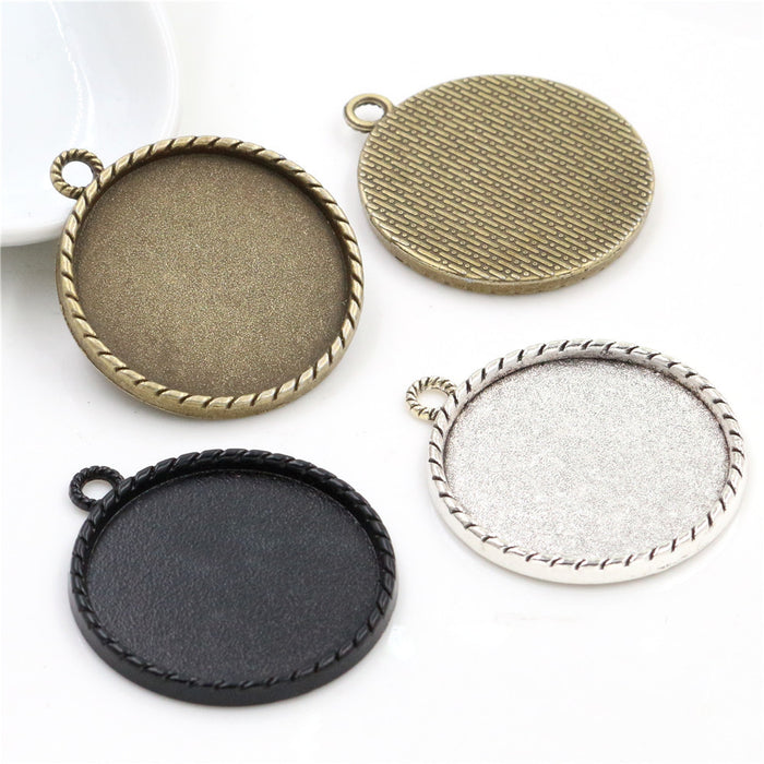 Rope Edge Round Pendant Bezel Blank for Cabochon Craft