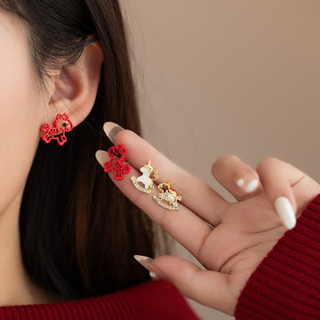 Horse and Rocking Horse Novelty Stud Earrings in Three Styles