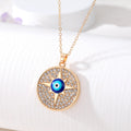 Gold Tone Crystal Egyptian and Hamsa Evil Eye Pendant Necklaces view 8