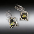 Silver Tone Clear Water Bag Fish Novelty Hook Earrings view 8