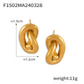 Twisted Knot Heart Detail Stud Earrings Gold Steel view 7