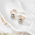 Pearl Bead Ear Clips Spiral Pad Gold Wire 6 Pearl Colors view 9