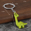 Long-Neck Dinosaur And Green Rhinestone Four-Leaf Clover Keychains, 4 Styles view 2
