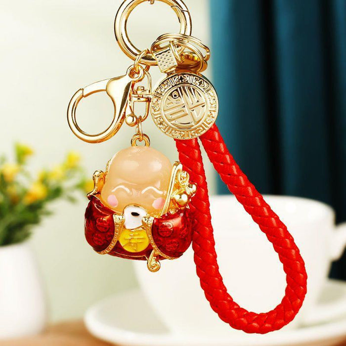 Mixed Fruit Animal Deity and Auspicious Fortune Strap Keychains