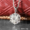 Silver-Tone Brass Six-Prong Round Cubic Zirconia Pendant Necklace view 5