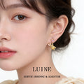 Gold Tone Pink Rabbit Asymmetric Stud Earrings For Women view 2