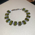 Silver Double Row Oval Crystal Flower Link Bracelets view 3