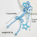 Woven Cord Bow Keychain With Colorful Charm Accents view 4