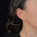 Gold Marquise CZ Cluster Stud Earrings Five Stone Chevron view 2