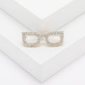 Crystal Eyeglasses Brooch in Gold and Silver Tones view 4