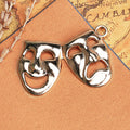Comedy And Tragedy Mask Pendant Metal Jewelry Making Component In 4 Finishes view 3