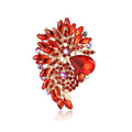 Large Crystal Leaf Teardrop Brooch Six Color Options view 5