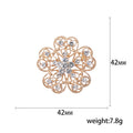 Filigree Crystal Flower Brooch in Silver and Rose Gold view 5