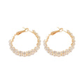 Silver Tone Crystal Hoop Earrings with Layered Oval Drops view 5