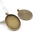 Plain Oval Pendant Tray Jewelry Making Components In Detailed Metal Finishes view 7