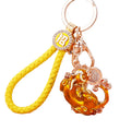 Jeweled Pixiu Keychains in Red Gold and Purple with Fortune Loops view 5