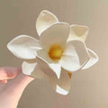 Large Artificial Plumeria Duckbill Hair Clip In Pink Or White view 7