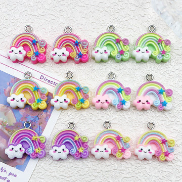 Colorful Rainbow and Cloud Charms in Twelve Pictured Options