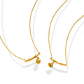 Gold Bamboo Bar Flower Bud Lotus Pod Pendant Necklaces view 5