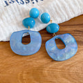 Layered Geometric Statement Earrings in Seven Colorways view 10