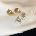 Folded Geometric Huggie Earrings For Women Jewelry view 2