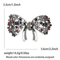 Openwork Rhinestone Bow Brooch Red Multicolor Black Styles view 6