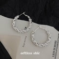 Gold And Silver Tone Twisted Rope Large Hoop Earrings In Two Colors view 2