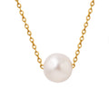 Single Faux Pearl Bead Fine Chain Collarbone Necklace view 5
