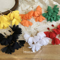 Pair of Metal Tone Chiffon Petal Drop Earrings in Six Colors view 2