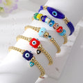 Gold Tone Beaded Cord Evil Eye Adjustable Bracelets in Seven Styles view 5