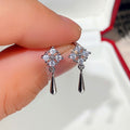 Gold and Silver Tone Geometric Crystal Drop Earrings view 2